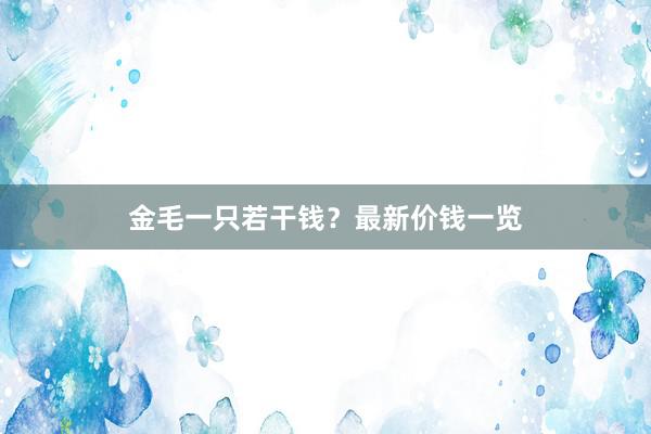 金毛一只若干钱？最新价钱一览