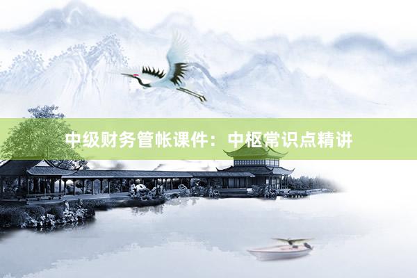 中级财务管帐课件：中枢常识点精讲